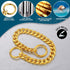 Gold Dog Collar 10mm Slip Collar Gold Cuban Link Dog Chain Collars Stainless Steel Heavy Duty Gold Collar for Dogs.(14")...