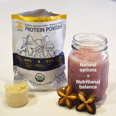 Organic Sacha Inchi Plant Based Protein Powder - by Aliksir - 100% Natural, Vegan, Gluten-Free, 9 Grams Protein, Low Carb, 9 Essential Amino Acids...