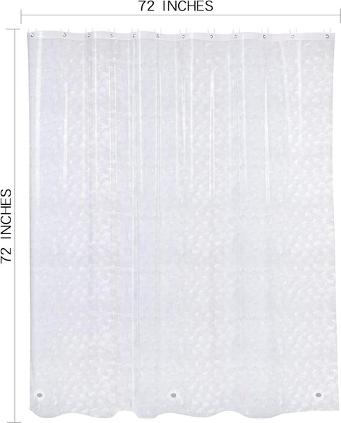 NTBAY EVA Clear Shower Curtain with Water Cube, Water-Repellent Liner with 3 Magnets for Bathroom, 72x72 Inches...
