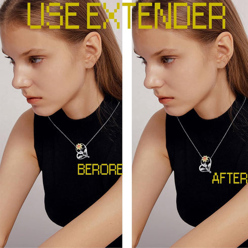 3pcs Necklace Extender Sterling Silver Necklace Extenders for Women 1 Inch 2 Inch 4 Inch Extension Chain Extenders for Necklaces Bracelet Anklet w...