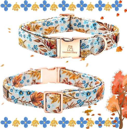 Lionheart glory Premium Dog Collars Fall Dog Collar, Heavy Duty Adjustable Dog Collar for Small Dogs Maple Leaf Dog Collar...