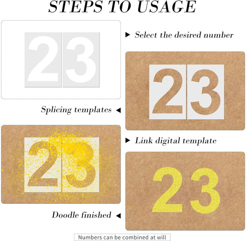 18 Inch Large Number Stencils Set 0-9 Address Number Stencil Reusable Plastic Digital Stencils Templates for Cake Stencil Address Number Painting ...