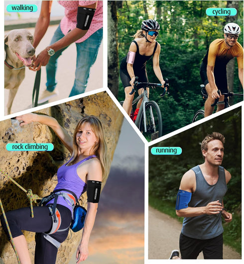 HiRui Running Armband Sleeve Universal Sports Armband Cell Phone Holder Armband for Exercise Workout, Compatible with iPhone 16/15/14/13/Plus/Pro ...
