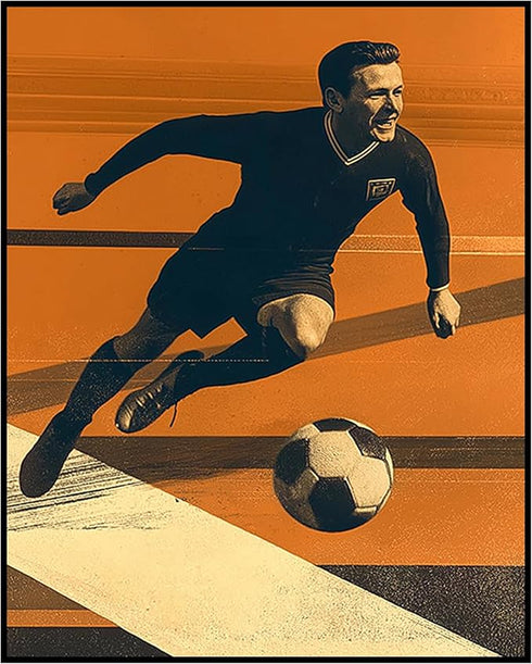 Posterizer 1 pcs-Art deco-inspired football soccer retro poster-Sports & Hobby Art Gifts for sports fans Decor for Home & Office- unframed wall ar...