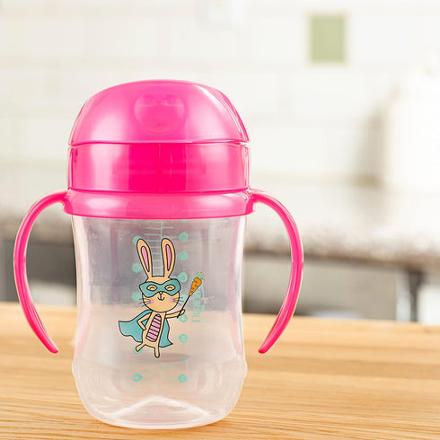 Dr. Brown's Milestones Soft Spout Sippy Cup with Handles, Pink Bunny Hero, BPA-Free, 9 oz/270 mL, 9m+...