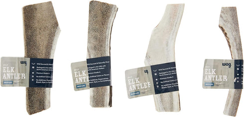 Amazon Brand – Wag Split Elk Antler, Naturally Shed, Medium (Best for Dogs 15-30 lbs)...