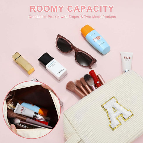 Cute Makeup Bag - Girls Make Up Bag Cosmetic Bag Teen Girl Gifts Trendy Stuff Gifts for Women Teen Girl Preppy Stuff Skincare Bag Mom Wife Teacher...