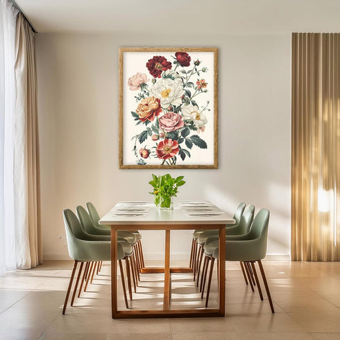 Posterizer 1 pcs-pink and red pretty chic flower design-Floral & Botanical Art-Abstract & Modern Art-Decor for Home & Office- UNFRAMED Wall Art...