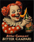 Posterizer 1 pcs-advertisement for "Bitter Campari" with a clown 3-Kitchen & Bar Art-Retro Art-Art Poster Print for Home, Office, Store, Bar- unfr...