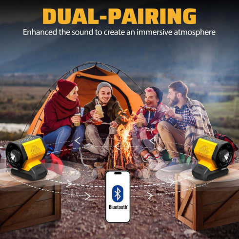 Bluetooth Speaker Fit for DeWALT 20v Max Battery with USB-A/C Charging for Jobsite Camping & Parties(Battery not Included)...