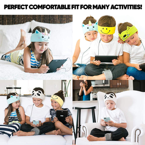 CozyPhones Kids Headphones Volume Limited with Thin Speakers & Super Soft Fleece Headband - Perfect Toddlers & Children's Earphones for Home, Scho...