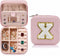 MODENGKONGJIAN Travel Jewelry Case for Women Fashion, Ring Necklace Earring Jewelry Holder Organizer Box, Small Portable Personalized Pink Jewelle...