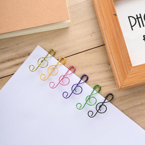50PCS Music Paper Clips Music Note Paper Clips Cute Metal Musical Treble Clef Paper Clips Musical Notes Clips Fancy Fun Paper Clip Music Bookmark ...