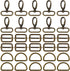 60pcs Keychain Hooks with D Rings Set Purse Hardware Metal Swivel Clip Hook Slides Buckles D-Ring Slide Buckle for Handbag Purse, Strap, Backpack ...