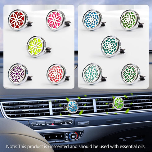 ttstar Car Diffuser Vent Clip - 30mm Aromatherapy Essential Oil Car Diffuser Vent Clips with 36 Refill Pads (3 Lotus Vent Clips, Metal)...