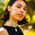 American Indian Style Bone Choker Necklace, 4 Row Tan Traditional Hairpipe Beads, Unisex Adjustable...