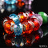 RUBYCA Murano Faceted Beads for Jewelry Making Glass Beads for Bracelets Making Charms European Silver Core Lampwork Spacer Craft Large Hole Bulk ...