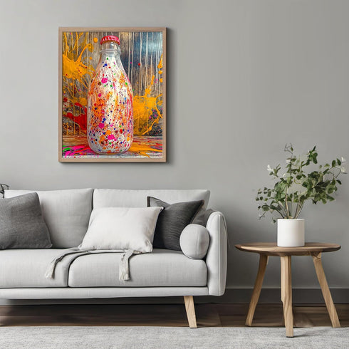 Posterizer 1 pcs-soda bottle and color splashes-vibrant food and drinks poster -2-Kitchen & Bar Art Gift for Men Women Entrepreneur Teens- unfram...