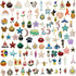 JJG 100Pcs(50PAIRS) Assorted Fruits Mermaid Animals Gold Plated Enamel Pendants Necklace Bracelet Charms for Earrings Jewelry Making...