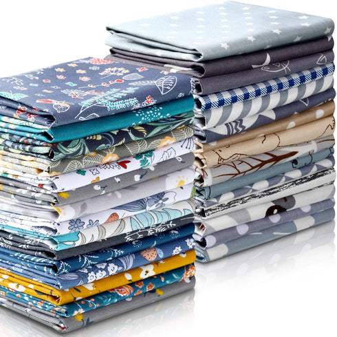 30 Pieces 10 x 10 Inches Fabric Printed Bundle Squares Floral Fabric Patchwork Sewing Quilting Bundles Assorted Pattern Fabric for DIY Scrapbook C...