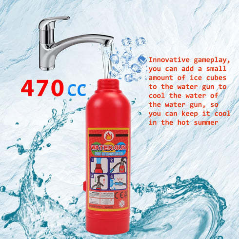2 Pack Toy Fire Extinguisher Firefighter Role Play Toys for Kids, Small Water Gun Squirt Toys Gifts for Boys Girls Pool Beach Outdoor Play, Firema...