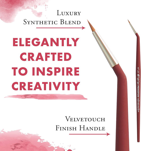 Princeton Velvetouch Minitightspt Brush, Synthetic, Short Handle, Size 3/0 inch, 1 Count...