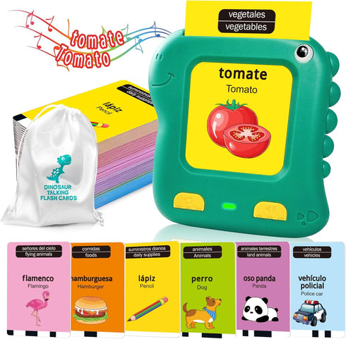 Bilingual Toddler Talking Flash Cards, 280 English & Spanish Sight Words,Kids Toddler Speech Therapy Toys for 2 3 4 5 Year Old Boys Girls,Preschoo...