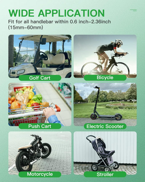 Universal Phone Holder Golf Cart, Phone Mount for Bike, Bicycle, Push Cart, Boat, Car, Stroller, Motorcycle, Fits Most Mobile Smartphones, Adjusta...
