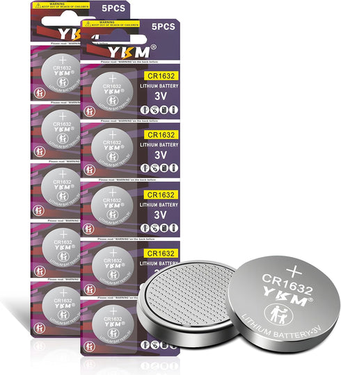 CR1632 Battery ECR1632 DL1632 CR 1632 3V Lithium Battery for Car Key Fob Watch Keyless Remote Scale Thermometer Ring Sensor 10 Pack...