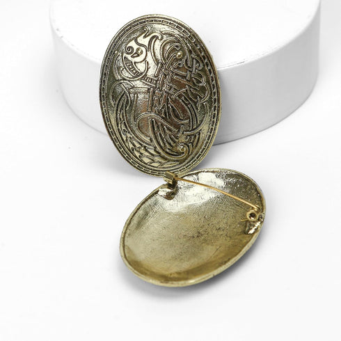 4pcs Viking Brooches Norse Dress Apron Pins Nordic Cloak, Shawl, Coat, Sweater Buckle Set with Age Oval Brooch, Turtle Amulet, Sweden Pin, Talisma...