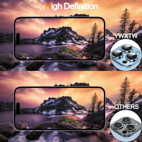 YWXTW Designed for iPhone 13 Pro/iPhone 13 Pro Max Camera Lens Protector, 3D Alloy Metal and Tempered Glass Camera Screen Protector, Full Coverage...