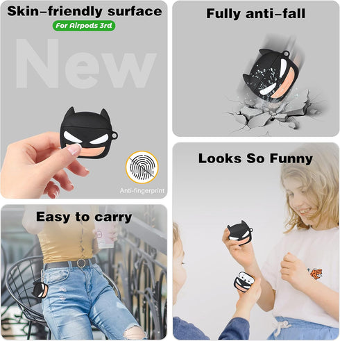 Mulafnxal Case for Airpods 3 3rd Generation Cute Soft Silicone 3D Funny Fun Character for Air pod 3 (2021) Cover Kawaii Designer Cartoon Ring Kits...