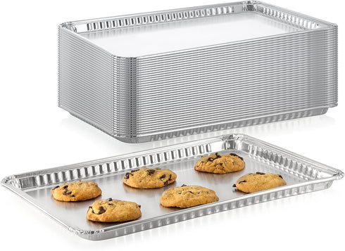 Pack of 10 Aluminum Square Baking Pans Disposable Foil Cooking Tins Ideal for Brownie, Coffee Cakes, Side Dishes – Use as Portable Food Storage Co...