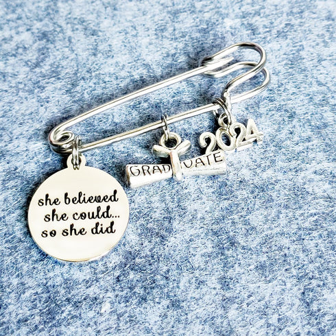 Class of 2024 Graduation Cap Brooch Pin High School Graduation Inspiration Jewelry Gift for Her...