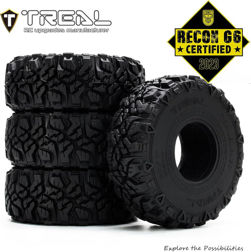 TREAL 1.0 Tires Soft Sticky RC Crawler Tires TrailBurner 62mm (4P) for 1/24 1/18 SCX24 AX24 FCX24 TRX4M...
