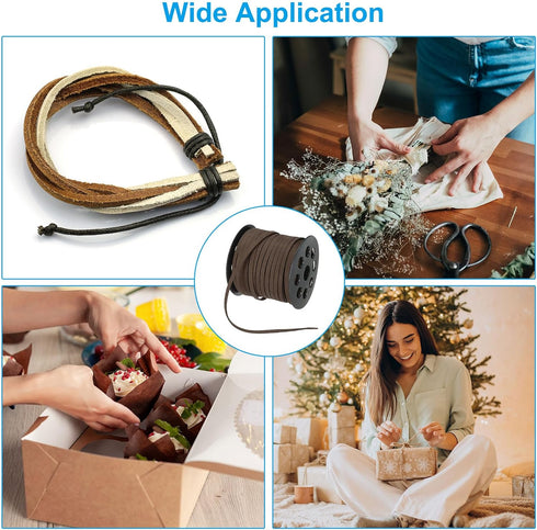 PATIKIL Flat Suede Leather Lace, 5mm x 50 Yard Faux Suede Leather Cord DIY Supplies for Necklace Bracelet Beading Jewelry Making Tassels Art Craft...