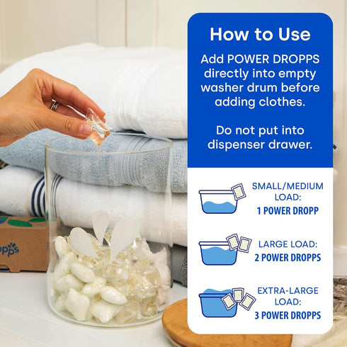 Dropps Sensitive Skin Laundry Detergent Pods: Fresh Air | 64 Count | HE Compatible + All Washers | Cold Wash + All Temperatures | Low Waste Packag...