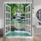 Baocicco Nature Landscape Shower Curtain Summer Forest River Jungle Waterfall Lake Window Scenery Shower Curtains Decorative for Bathroom Waterpro...