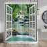 Baocicco Nature Landscape Shower Curtain Summer Forest River Jungle Waterfall Lake Window Scenery Shower Curtains Decorative for Bathroom Waterpro...