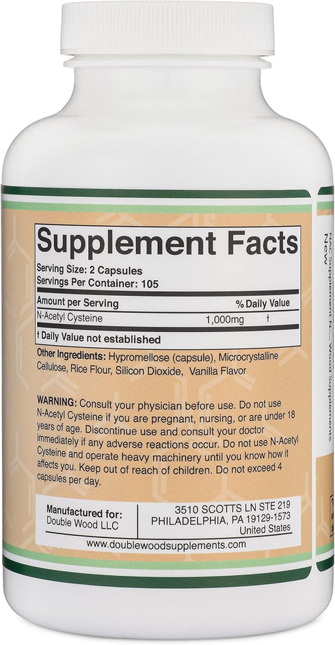 NAC Supplement N-Acetyl Cysteine (1,000mg Per Serving 500mg Per Cap, 210 Capsules) (Third Party Tested) with Odor Masking Technology to Boost Glut...
