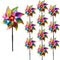 10 Pieces 21 Inches Rainbow Reflective Pinwheels with Stakes Windmill Wind Spinners Outdoor for Yard Garden Lawn Farm Decor Bird Repellent, Large ...