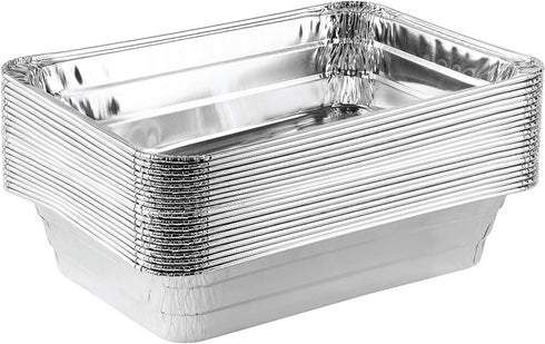 PLASTICPRO Disposable 2 LB Aluminum Takeout Tin Foil Baking Pans 6'' X 8'' X 2'' Inch Bakeware - Cookware Perfect for Baking Cakes,Brownies,Bread,...