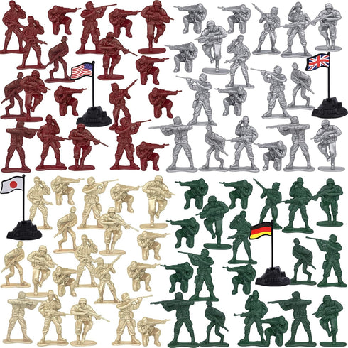 Shindel 120PCS Army Men Toy Soldiers, 4 Groups Military Action Figures Plastic Army Men Set for Boys Birthday Party Favors Themed Party Decoration...