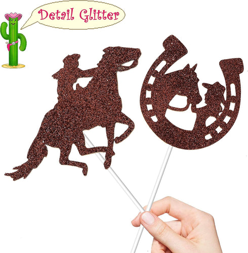 24Pcs Cowgirl Party Cake Cupcake Topper Pink Cowgirl Western Cupcake Toppers for Western Cowgirl Party Kids Birthday Party Baby Shower Favor Suppl...