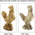 Rooster Figurine Pure Brass Good Luck Chicken Statue Feng Shui Ornament for Home Office Collection Decoration...