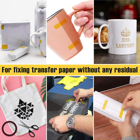 10 Rolls Heat Resistant Tapes for Sublimation, 10mm X 33m 108ft Heat Press Tape for High Temperature Heat Transfer for Sublimation on Coffee Mugs,...