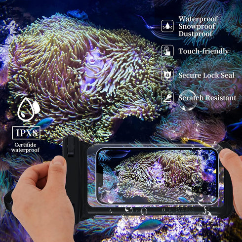 AceCamp 5" 6" 7" Universal Waterproof Case Phone Dry Bag Pouch Fingerprint Support for iPhone 14 13 Pro Max Mini 12 11 Pro Max XR XS X 8 7 6S Plus...