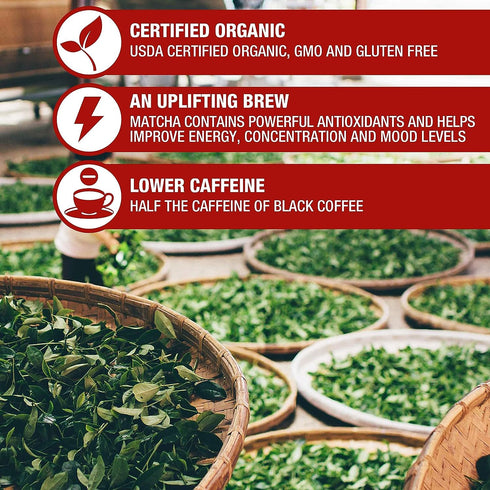 Tipson Organic Matcha Green Tea - Masala Chai Flavor - 25 Foil Enveloped Double Chambered Bags - Keto/Paleo...