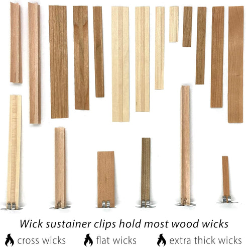 Hemlock Park Universal Wood Wick Clips for Candles | Sustainer Tabs Fit Most Wooden Wicks | Longer Burn Time & Less Wasted Wax (100 Pack)...
