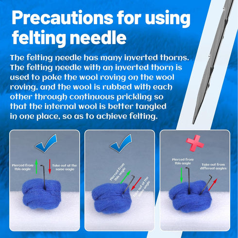 Felting Needles,130 PCS Wool Felting Needles, 38Gauge Needle Felting Supplies, Needle Felting Starter Kit, Metal storage box, Fingercots, Pins, Ma...